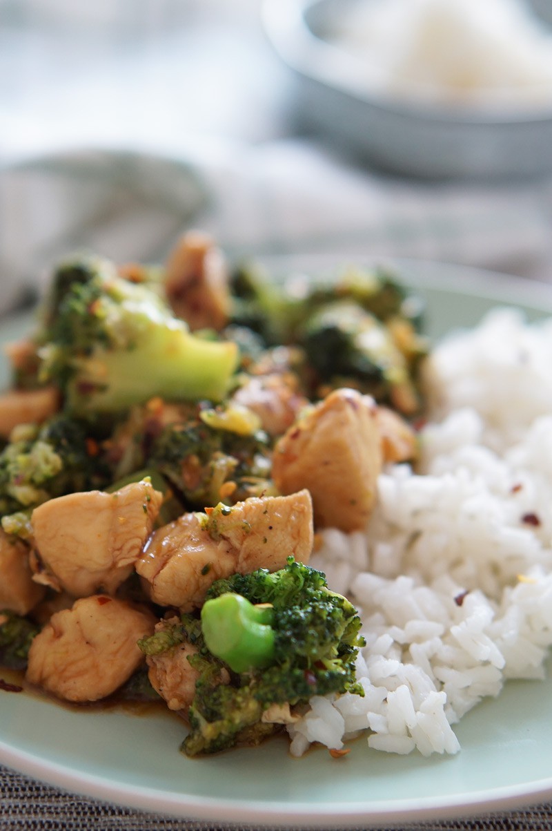 Chicken and broccoli with rice