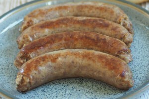 Cooked Brats on a Plate