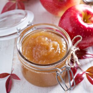 Apple butter in a little pot to gift