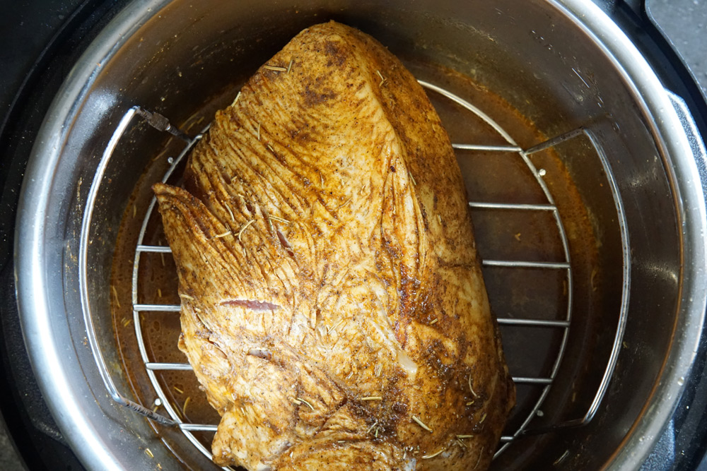 Cooked turkey breast in the Instant Pot