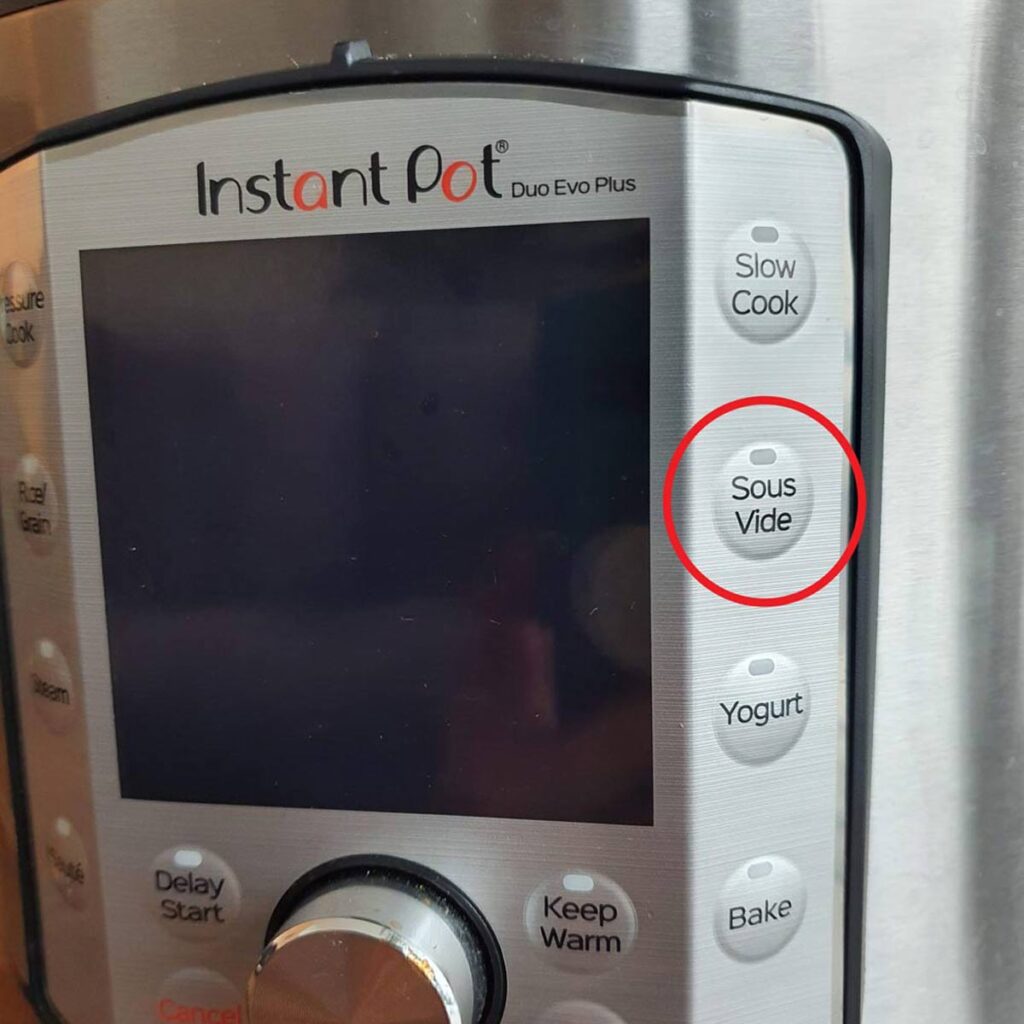 Instant Pot sous vide button