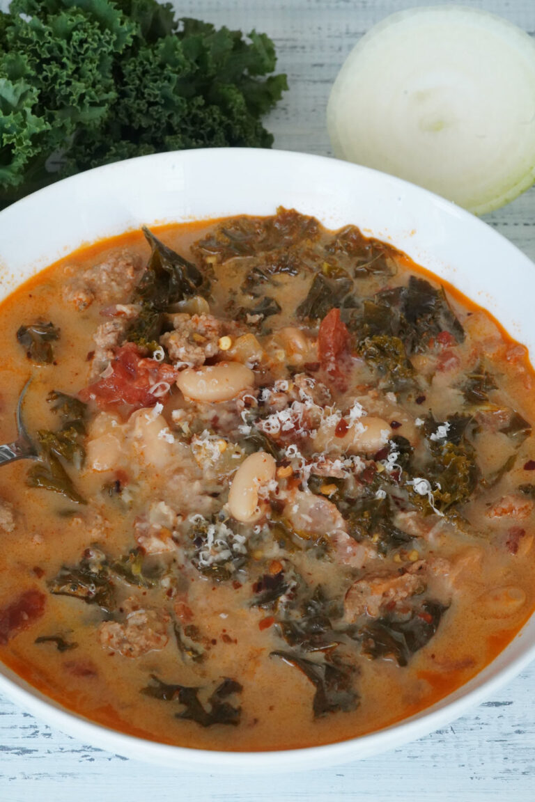 Instant Pot Kale White Bean Sausage Soup A Pressure Cooker Kitchen