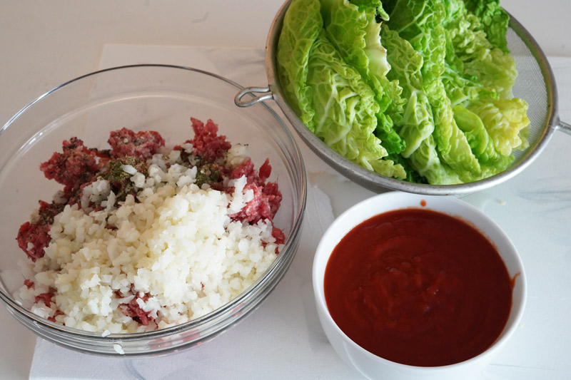 Ingredients for Instant Pot cabbage rolls