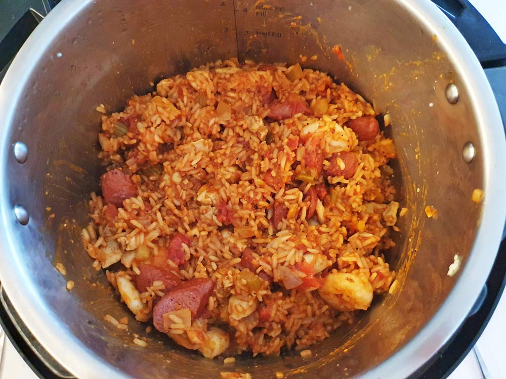 Cooked Jambalaya in the Instant Pot