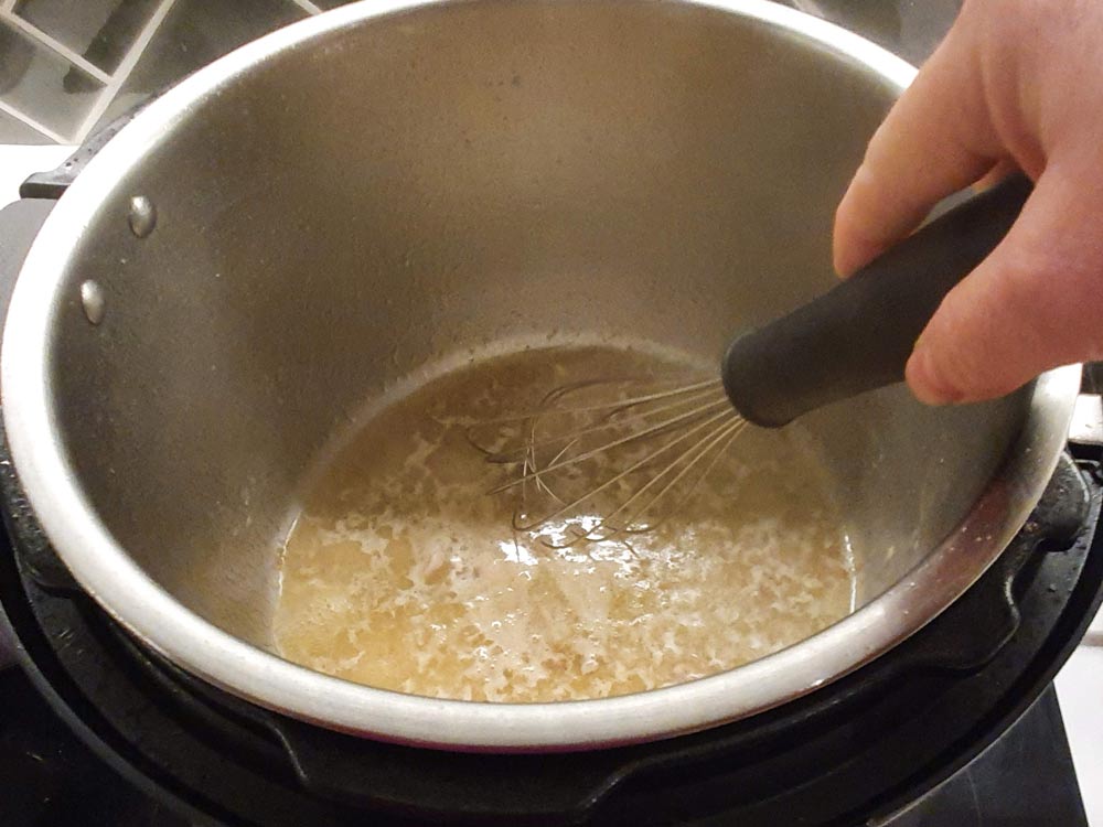 liquid to deglaze the instant pot
