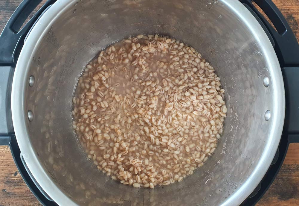 cooked barley in the Instant Pot