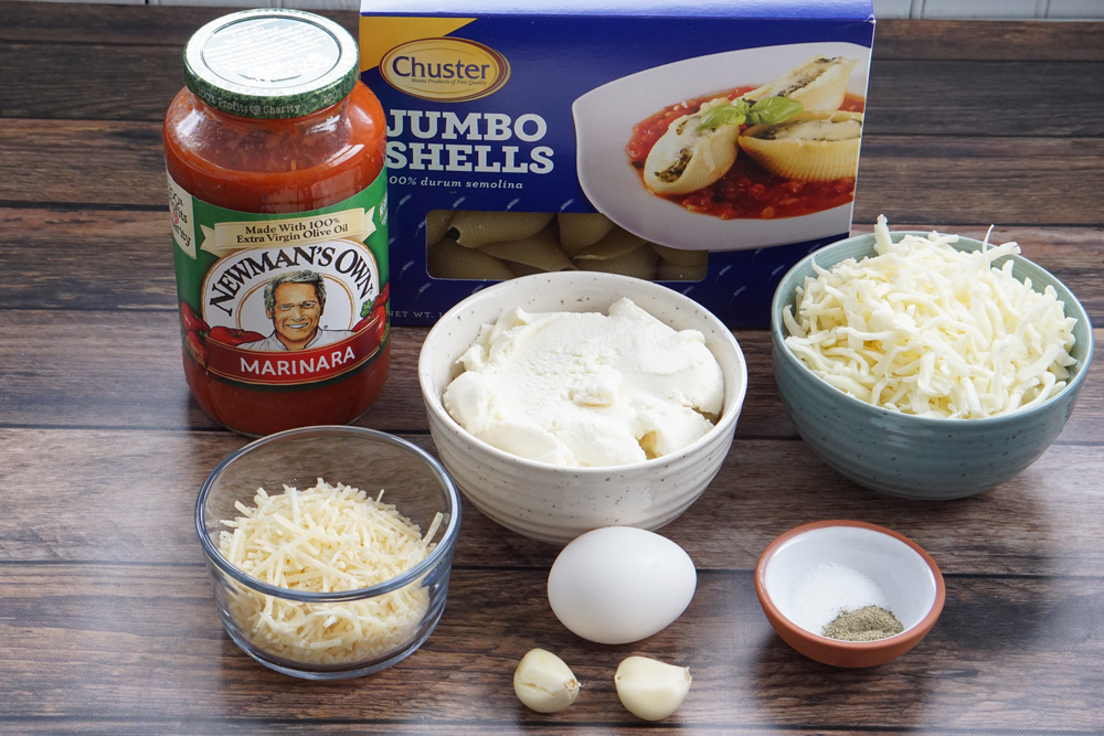 Ingredients for stuffed shells