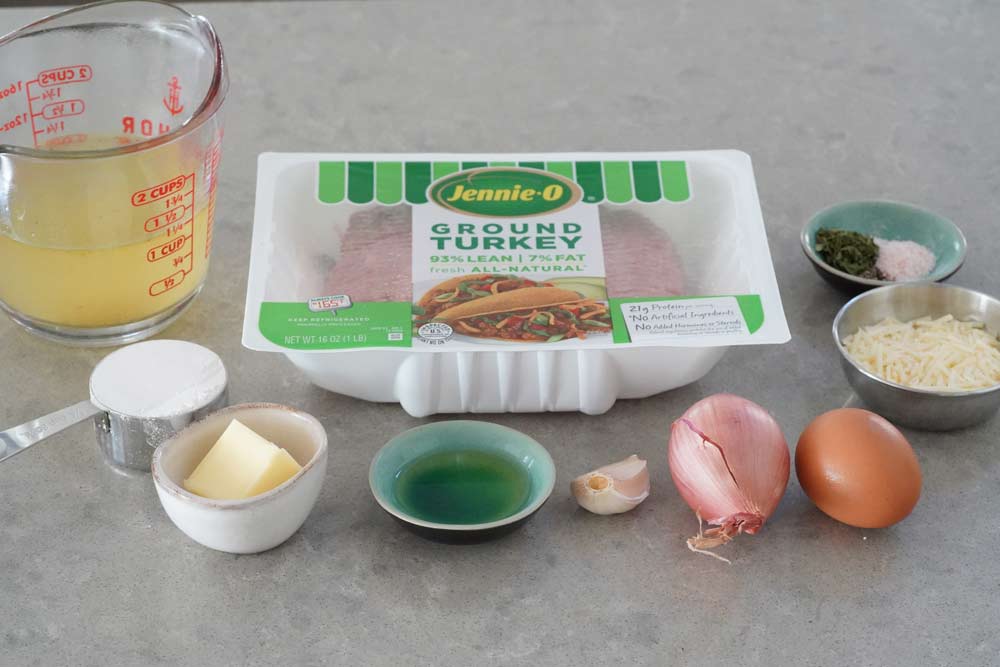 Ingredients for turkey meatballs