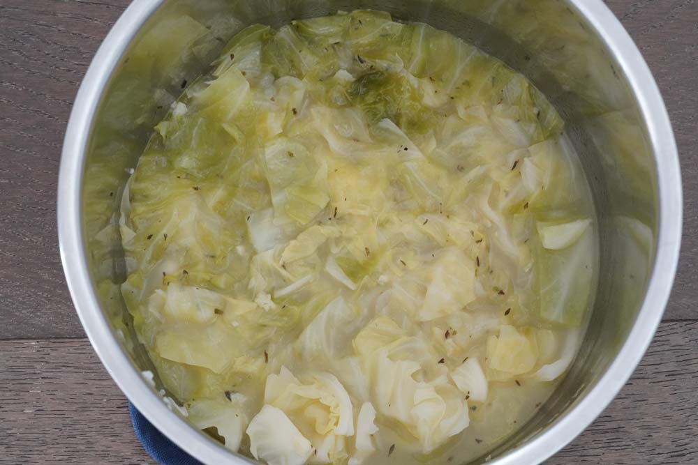 Cooked cabbage in the Instant Pot