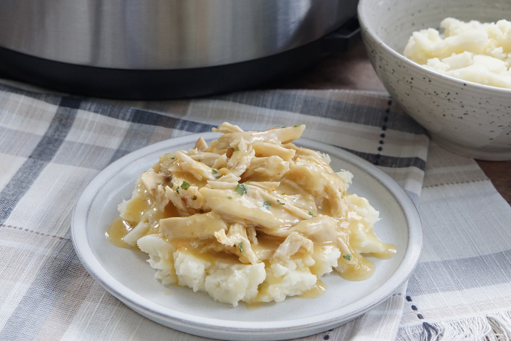 Shredded chicken and discount gravy instant pot