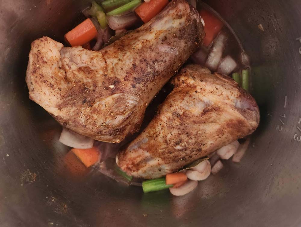 lamb shanks ready to be cooked in the Instant Pot