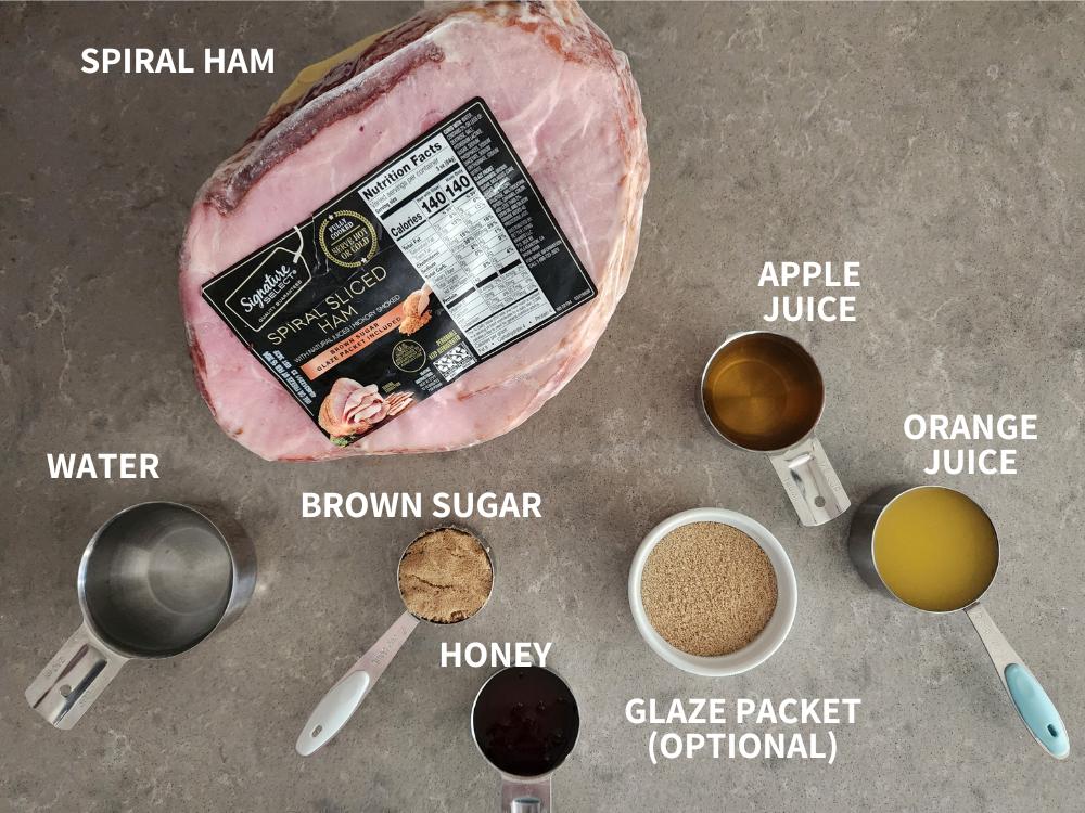 Ingredients for spiral ham in the Instant Pot